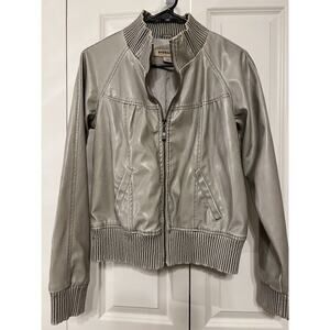 VINTAGE Hydraulic Metallic Faux Leather Jacket --Women's Large